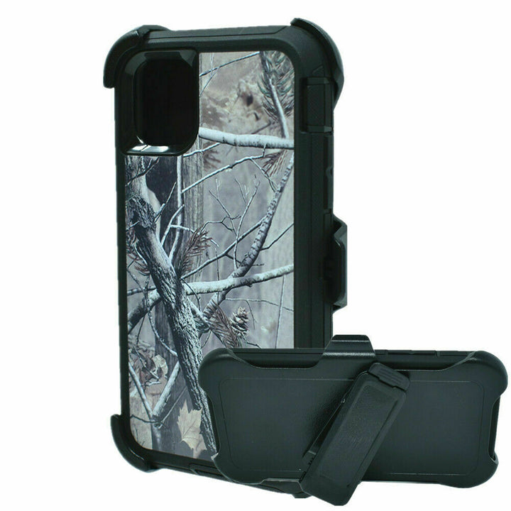 Premium Heavy Duty Camo Case with Clip, Shockproof Hybrid, Military Grade Defender for Apple iPhone 16