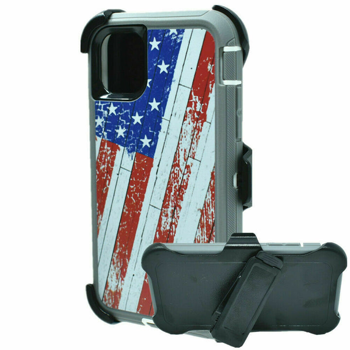 Premium Heavy Duty Camo Case with Clip, Shockproof Hybrid, Military Grade Defender for Apple iPhone 16