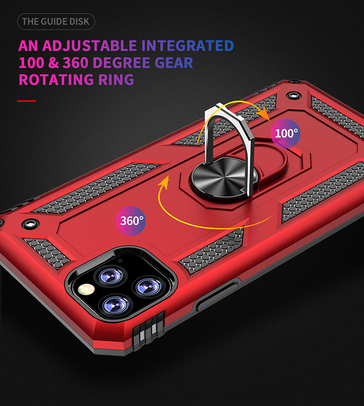 Tech Armor Ring Grip Case with Metal Plate - Sturdy Protection, Convenient Grip, and Magnetic Mount for iPhone 11 Pro (5.8in)