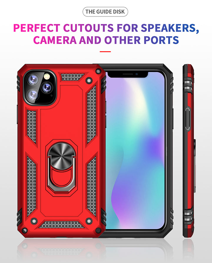 Tech Armor Ring Grip Case with Metal Plate - Sturdy Protection, Convenient Grip, and Magnetic Mount for iPhone 11 Pro (5.8in)