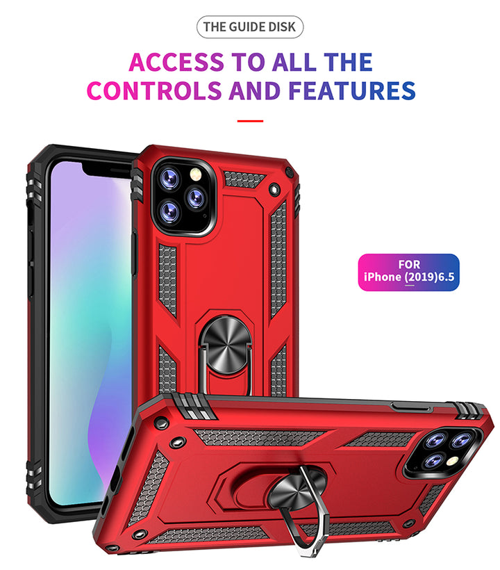 Tech Armor Ring Grip Case with Metal Plate - Sturdy Protection, Convenient Grip, and Magnetic Mount for iPhone 11 Pro (5.8in)