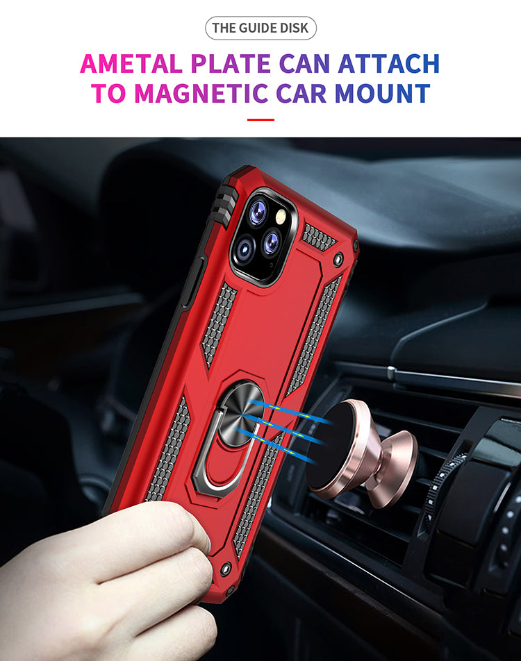 Tech Armor Ring Grip Case with Metal Plate - Sturdy Protection, Convenient Grip, and Magnetic Mount for iPhone 11 Pro (5.8in)