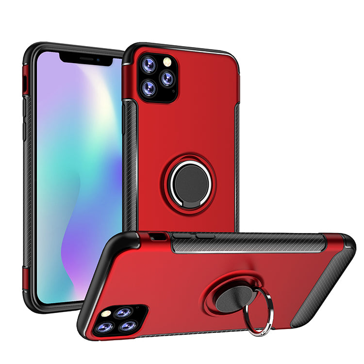 360° Rotating Ring Stand Hybrid Case with Metal Plate - Durable Protection and Versatile Functionality for iPhone 11 Pro (5.8")