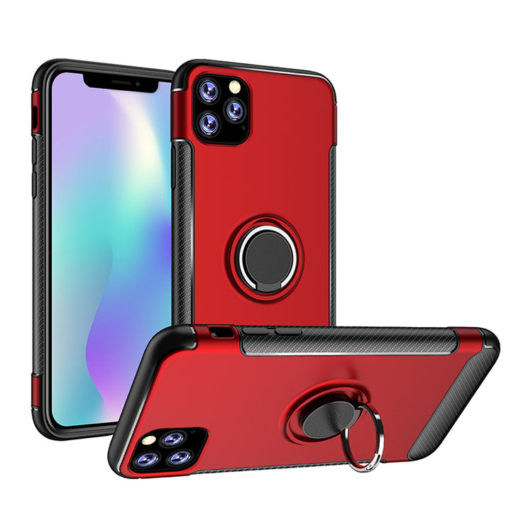 360° Rotating Ring Stand Hybrid Case with Metal Plate - Durable Protection and Versatile Functionality for iPhone 11 Pro (5.8")