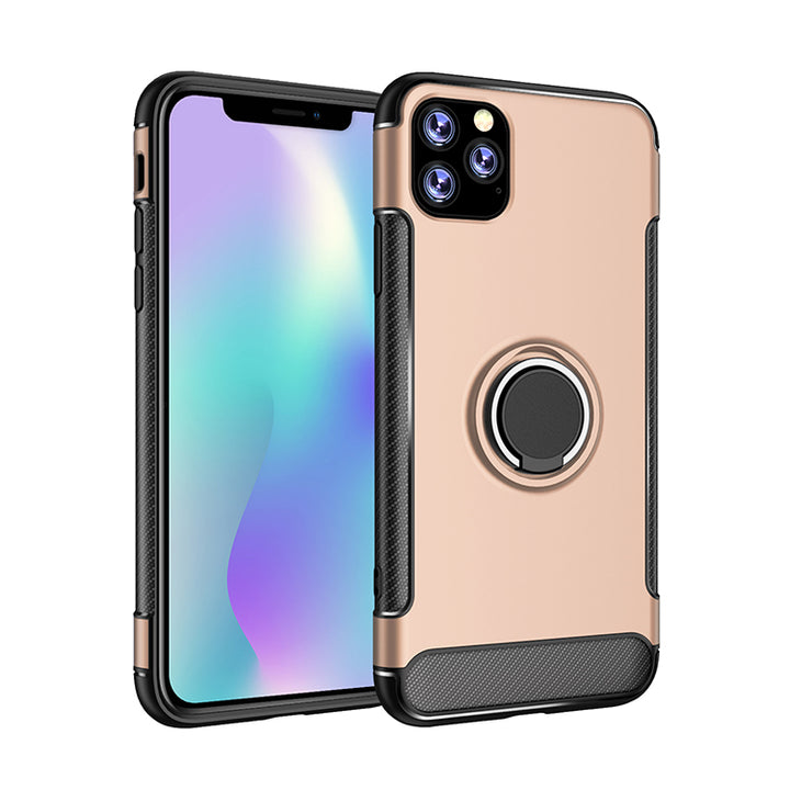 360° Rotating Ring Stand Hybrid Case with Metal Plate - Durable Protection and Versatile Functionality for iPhone 11 Pro (5.8")