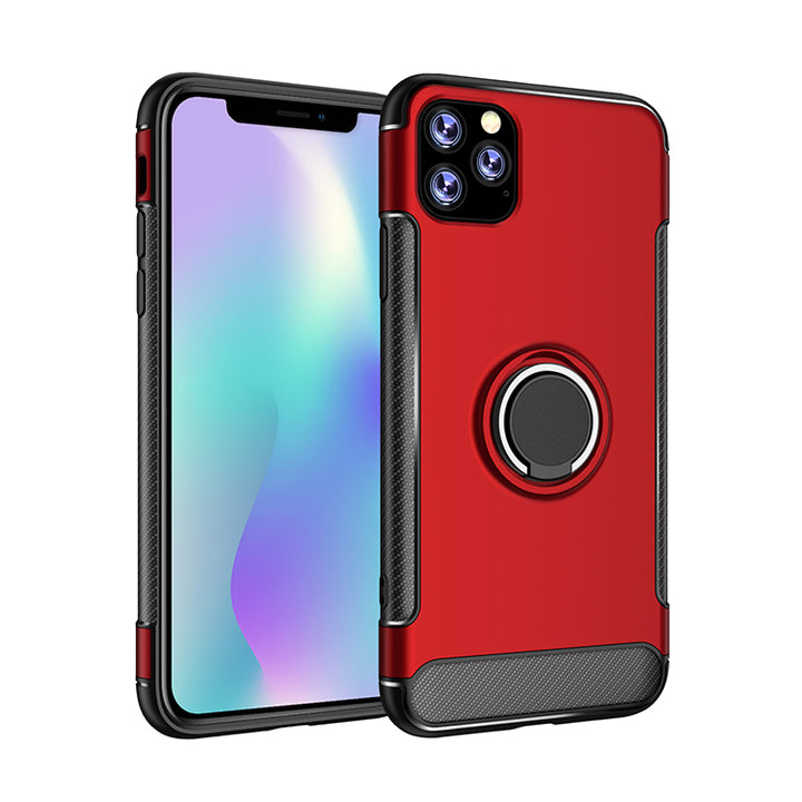 360° Rotating Ring Stand Hybrid Case with Metal Plate - Durable Protection and Versatile Functionality for iPhone 11 Pro (5.8")