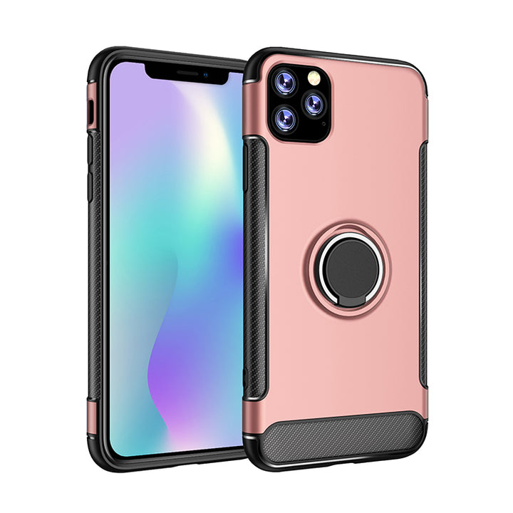 360° Rotating Ring Stand Hybrid Case with Metal Plate - Durable Protection and Versatile Functionality for iPhone 11 Pro (5.8")