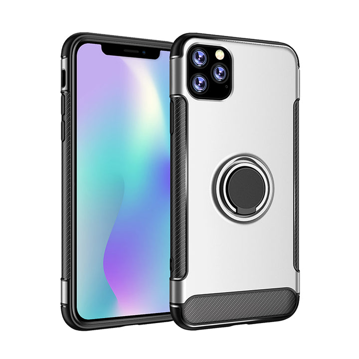 360° Rotating Ring Stand Hybrid Case with Metal Plate - Durable Protection and Versatile Functionality for iPhone 11 Pro (5.8")