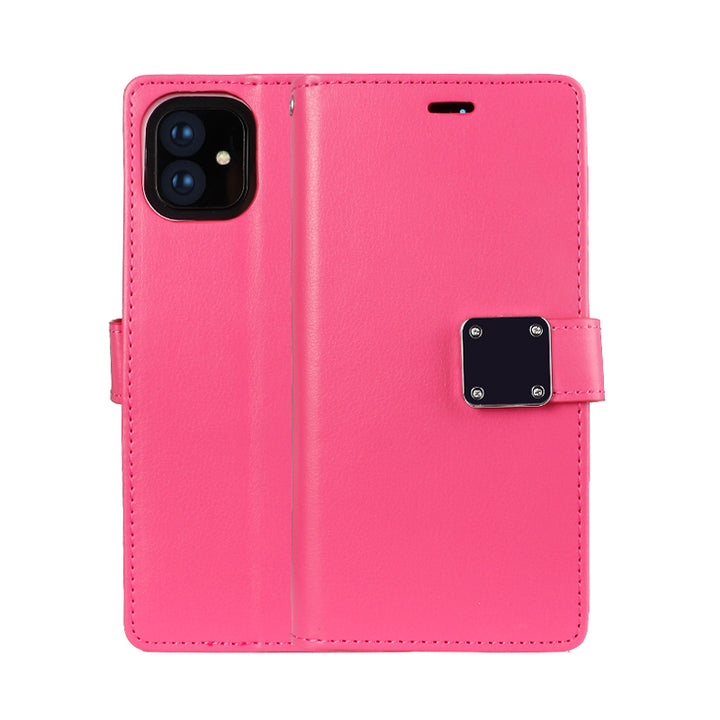 Multi Pockets Folio Flip Leather Wallet Case with Strap - Shockproof, Anti-Scratch, Full Coverage for Apple iPhone 13 (6.1)