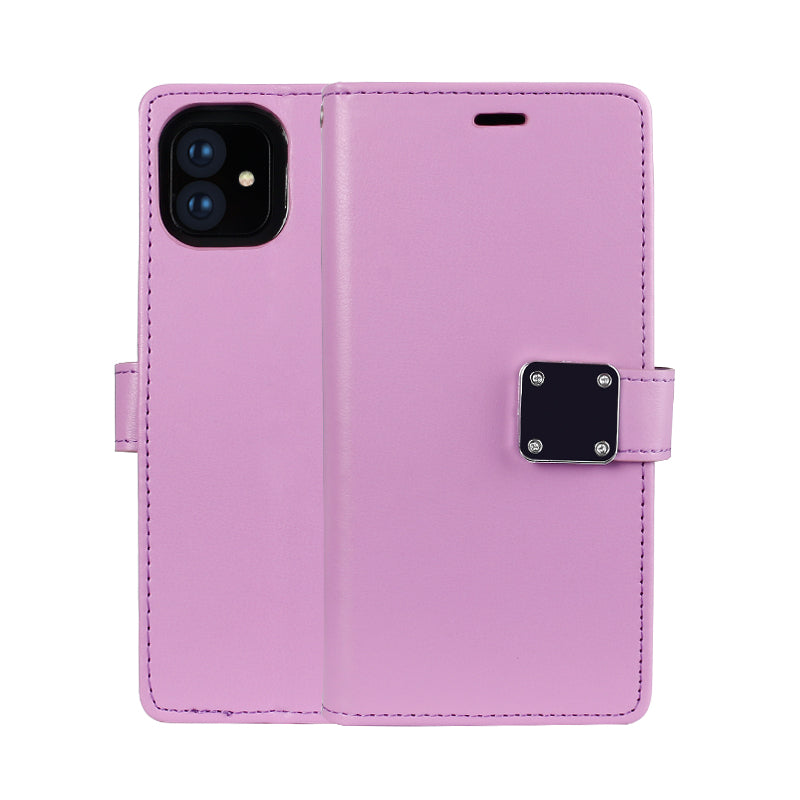 Multi Pockets Folio Flip Leather Wallet Case with Strap - Shockproof, Anti-Scratch, Full Coverage for Apple iPhone 13 (6.1)