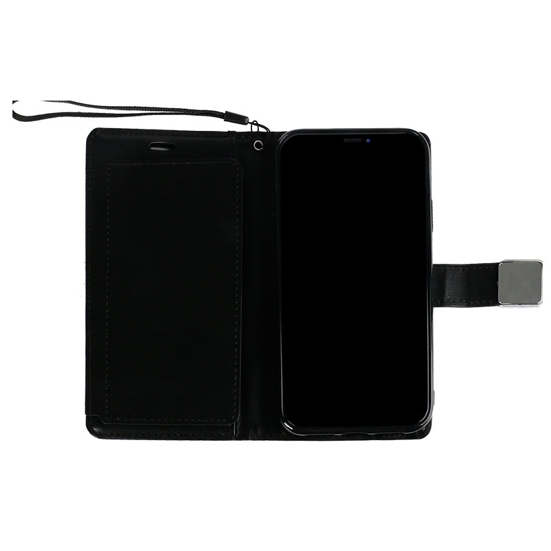 Multi Pockets Folio Flip Leather Wallet Case with Strap - Shockproof, Anti-Scratch, Full Coverage for Apple iPhone 13 (6.1)