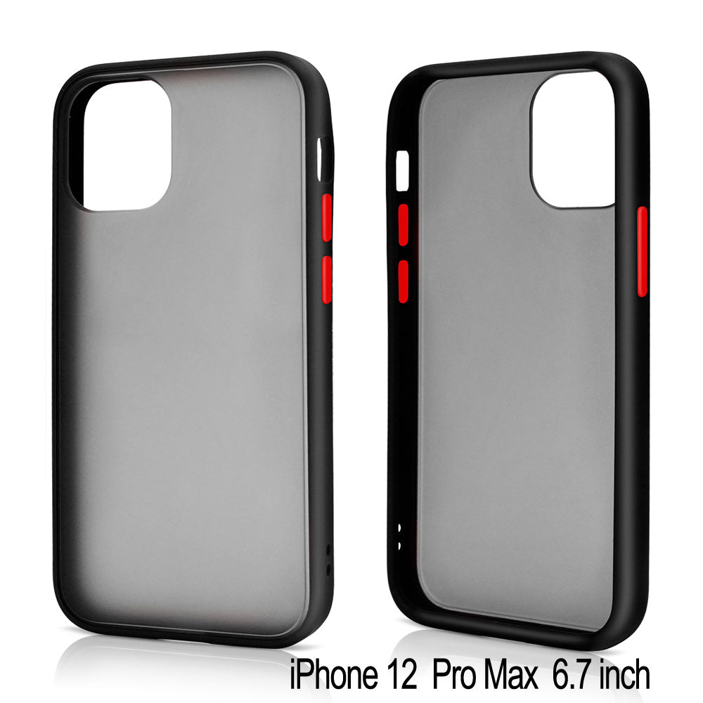 Slim Matte Hybrid Bumper Case for iPhone 12 Pro Max 6.7 inch - Shockproof, Anti-Scratch, Comfortable Grip, Raised Lips (iPhone 12 Pro Max)