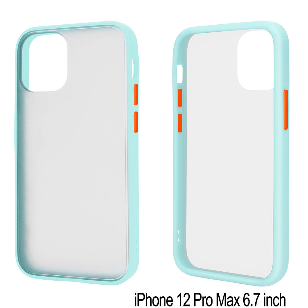 Slim Matte Hybrid Bumper Case for iPhone 12 Pro Max 6.7 inch - Shockproof, Anti-Scratch, Comfortable Grip, Raised Lips (iPhone 12 Pro Max)