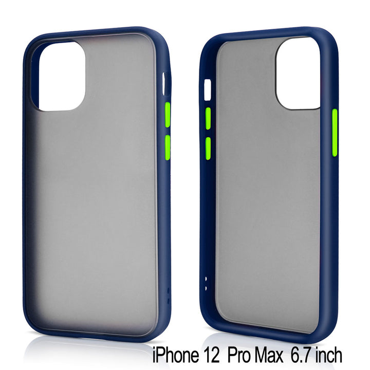 Slim Matte Hybrid Bumper Case for iPhone 12 Pro Max 6.7 inch - Shockproof, Anti-Scratch, Comfortable Grip, Raised Lips (iPhone 12 Pro Max)