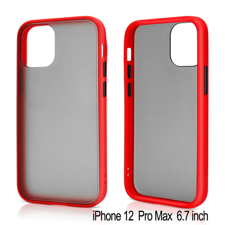 Slim Matte Hybrid Bumper Case for iPhone 12 Pro Max 6.7 inch - Shockproof, Anti-Scratch, Comfortable Grip, Raised Lips (iPhone 12 Pro Max)