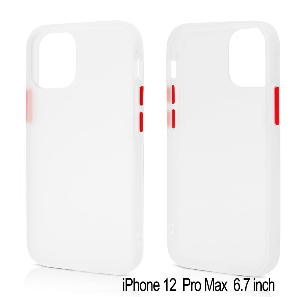 Slim Matte Hybrid Bumper Case for iPhone 12 Pro Max 6.7 inch - Shockproof, Anti-Scratch, Comfortable Grip, Raised Lips (iPhone 12 Pro Max)