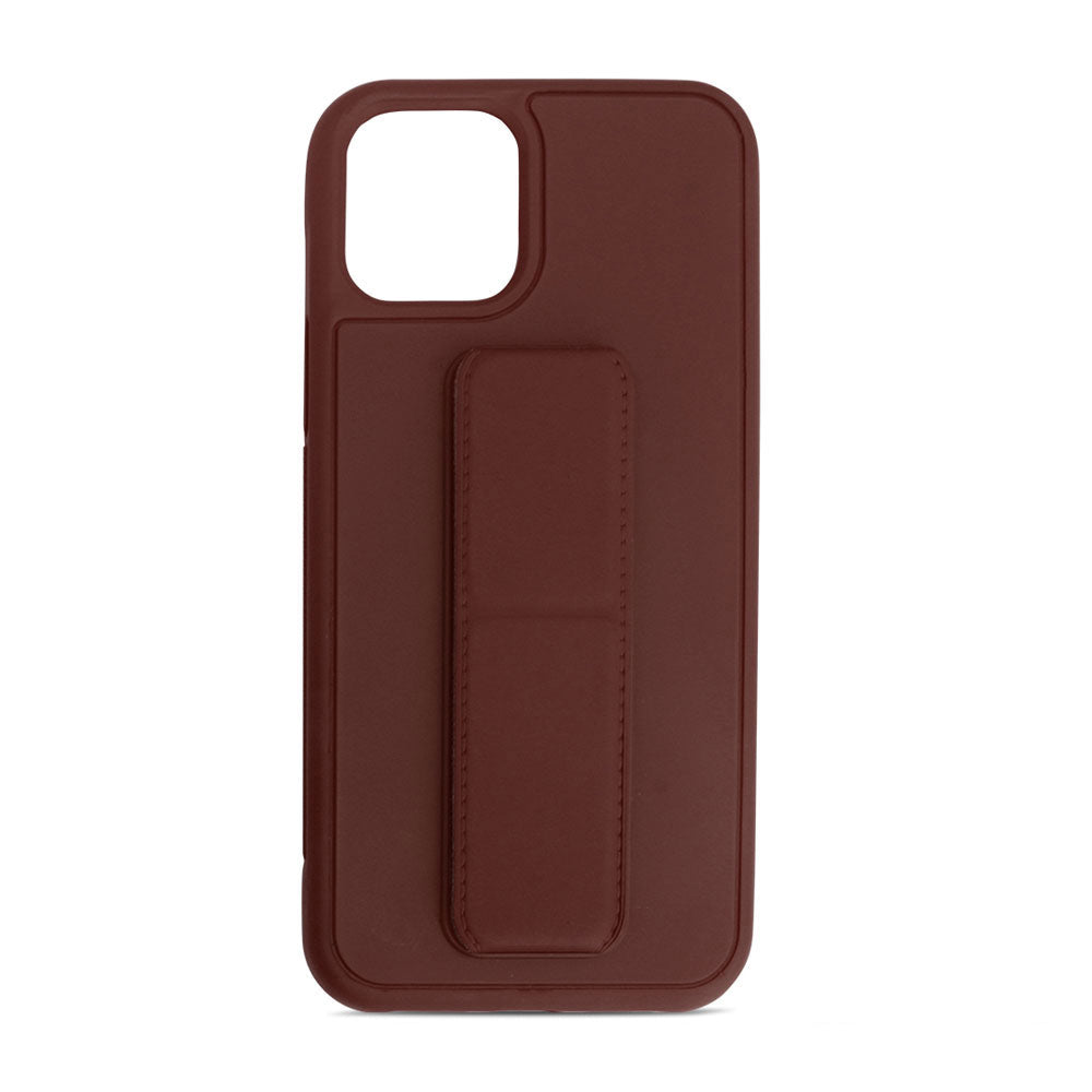 PU Leather Hand Grip Kickstand Case with Metal Plate | Shockproof, Anti-Scratch, Adjustable Angle | Slim Design | For iPhone 12 / 12 Pro 6.1 inch