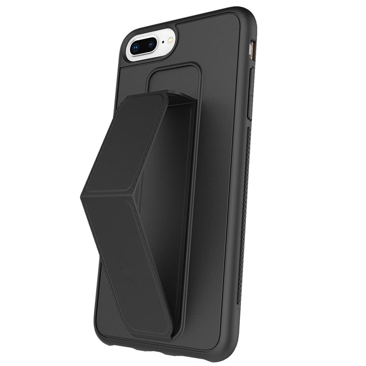 PU Leather Hand Grip Kickstand Case with Metal Plate for iPhone 12 Pro Max 6.7 inch - Adjustable Angle, Shockproof, Anti-Scratch (iPhone 12 Pro Max)