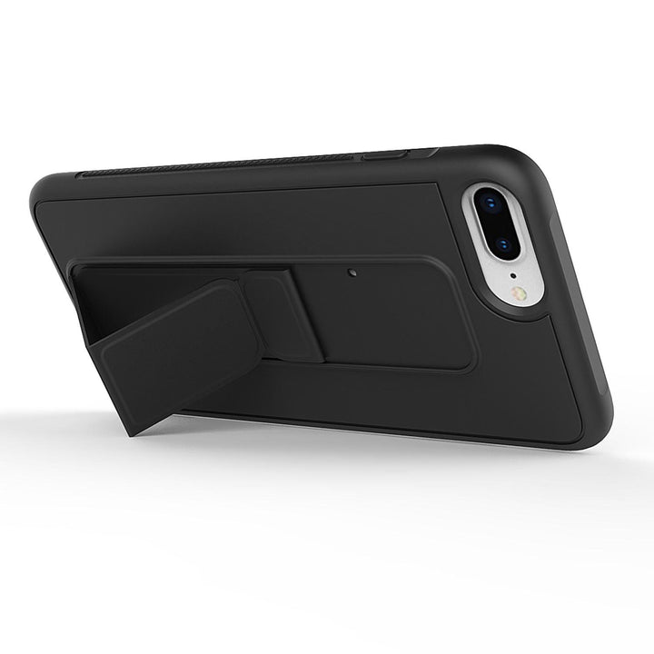 PU Leather Hand Grip Kickstand Case with Metal Plate for iPhone 12 Pro Max 6.7 inch - Adjustable Angle, Shockproof, Anti-Scratch (iPhone 12 Pro Max)