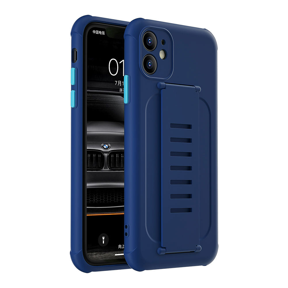 Hand Strap Grip Elastic Slim TPU Protective Case Cover | Shockproof, Anti-Scratch | Impact Absorbing | For iPhone 12 / 12 Pro 6.1