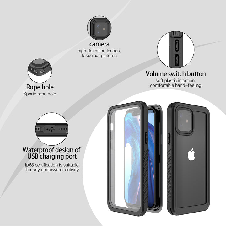 Waterproof IP68 Snowproof Shockproof Heavy Duty Case with Built-In Screen Protector for Apple iPhone 12 Pro Max 6.7 - 360 Protection (iPhone 12 Pro Max)
