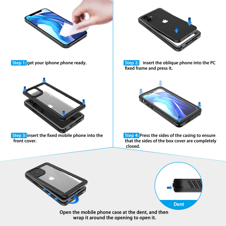 Waterproof IP68 Snowproof Shockproof Heavy Duty Case with Built-In Screen Protector for Apple iPhone 12 Pro Max 6.7 - 360 Protection (iPhone 12 Pro Max)