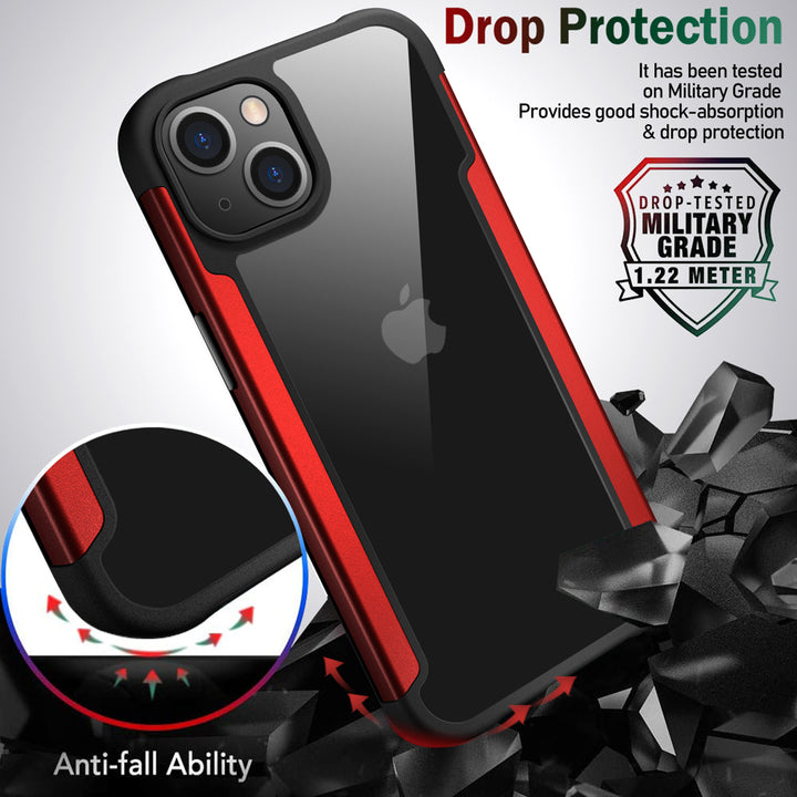 Clear Iron Armor Hybrid Chrome Case - Dual Layer, Shockproof, Anti-Scratch & Glossy for Apple iPhone 13 (6.1)