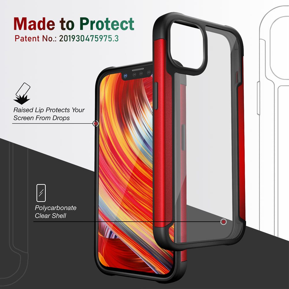 Clear Iron Armor Hybrid Chrome Case - Dual Layer, Shockproof, Anti-Scratch & Glossy for Apple iPhone 13 (6.1)