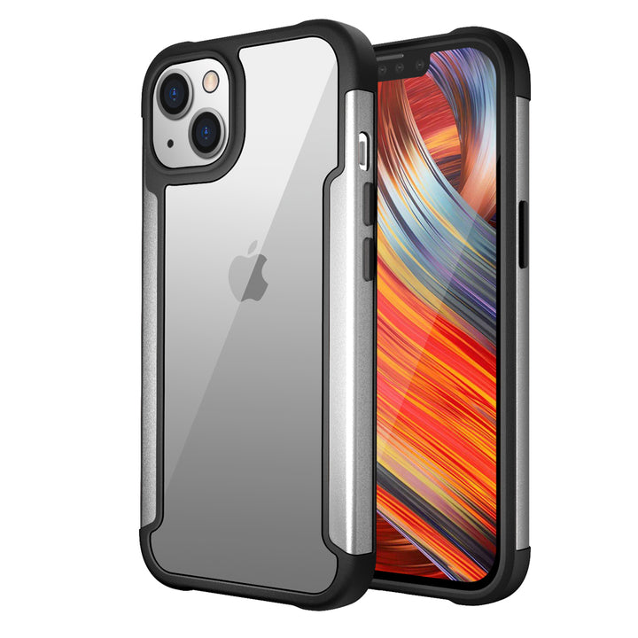 Clear Iron Armor Hybrid Chrome Case - Dual Layer, Shockproof, Anti-Scratch & Glossy for Apple iPhone 13 (6.1)