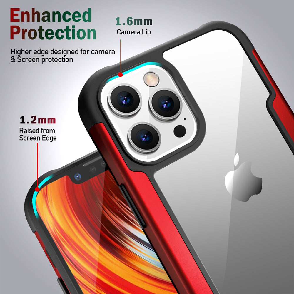 Clear Iron Armor Hybrid Chrome Case, Shockproof, Anti-Scratch, Dual Layer, 360 Protection, Apple iPhone 13 Pro (6.1)