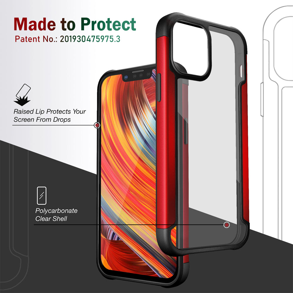 Clear Iron Armor Hybrid Chrome Case, Shockproof, Anti-Scratch, Dual Layer, 360 Protection, Apple iPhone 13 Pro (6.1)