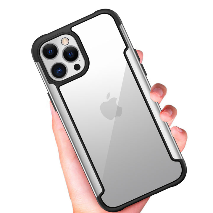 Clear Iron Armor Hybrid Chrome Case, Shockproof, Anti-Scratch, Dual Layer, 360 Protection, Apple iPhone 13 Pro (6.1)