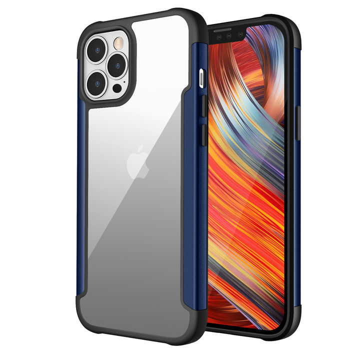 Clear Iron Armor Hybrid Chrome Case with Dual Layer Shockproof Protection for Apple iPhone 13 Pro Max (6.7)
