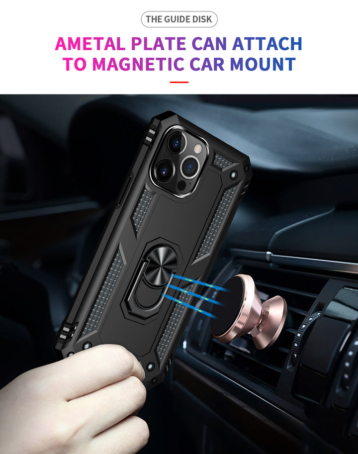 Tech Armor Ring Stand Grip Case with Metal Plate, 360° Kickstand for Apple iPhone 13 Pro Max (6.7)