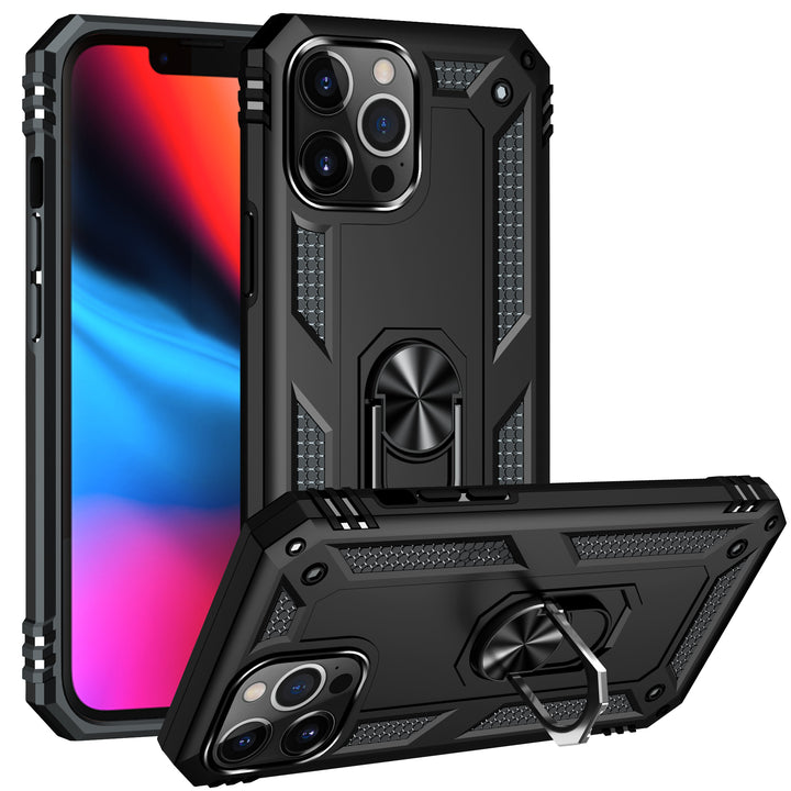 Tech Armor Ring Stand Grip Case with Metal Plate, 360° Kickstand for Apple iPhone 13 Pro Max (6.7)