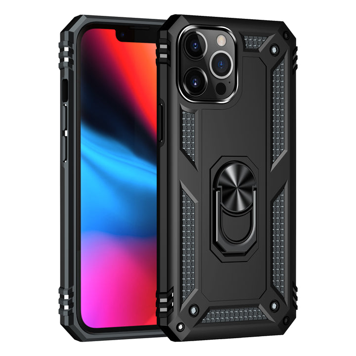 Tech Armor Ring Stand Grip Case with Metal Plate, 360° Kickstand for Apple iPhone 13 Pro Max (6.7)