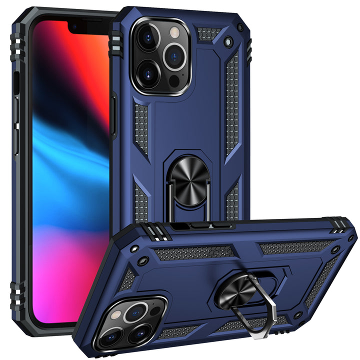 Tech Armor Ring Stand Grip Case with Metal Plate, 360° Kickstand for Apple iPhone 13 Pro Max (6.7)