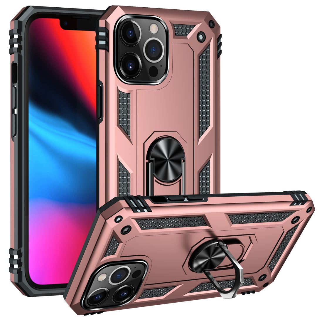 Tech Armor Ring Stand Grip Case with Metal Plate, 360° Kickstand for Apple iPhone 13 Pro Max (6.7)