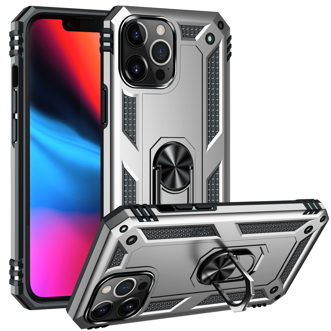 Tech Armor Ring Stand Grip Case with Metal Plate, 360° Kickstand for Apple iPhone 13 Pro Max (6.7)