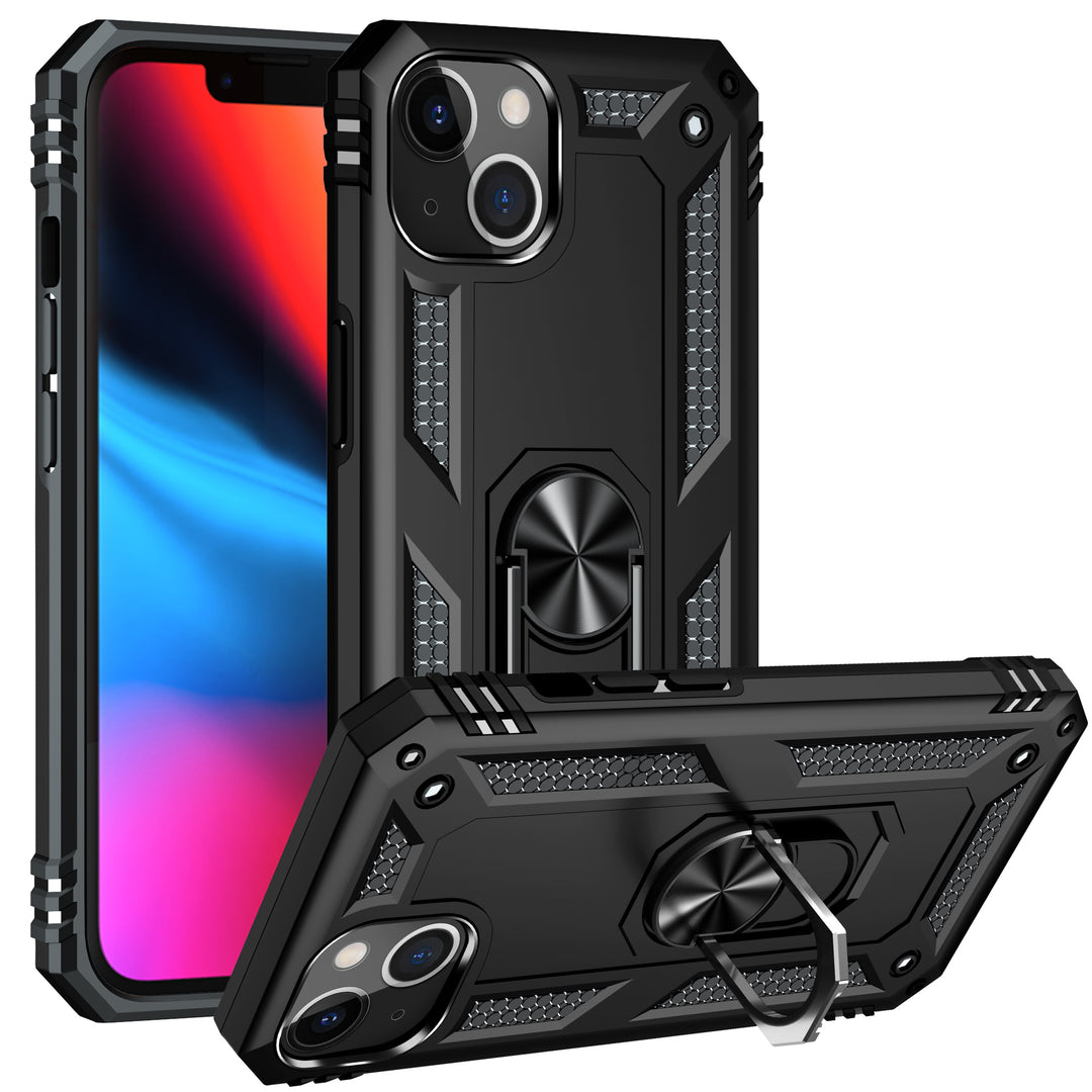 Tech Armor Ring Stand Grip Case with Metal Plate and 360° Kickstand for Apple iPhone 13 (6.1)