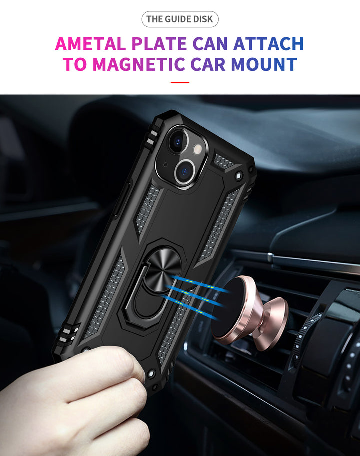 Tech Armor Ring Stand Grip Case with Metal Plate and 360° Kickstand for Apple iPhone 13 (6.1)