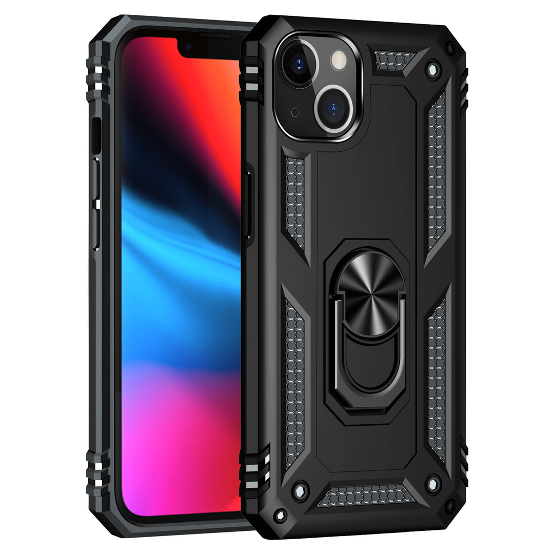 Tech Armor Ring Stand Grip Case with Metal Plate and 360° Kickstand for Apple iPhone 13 (6.1)