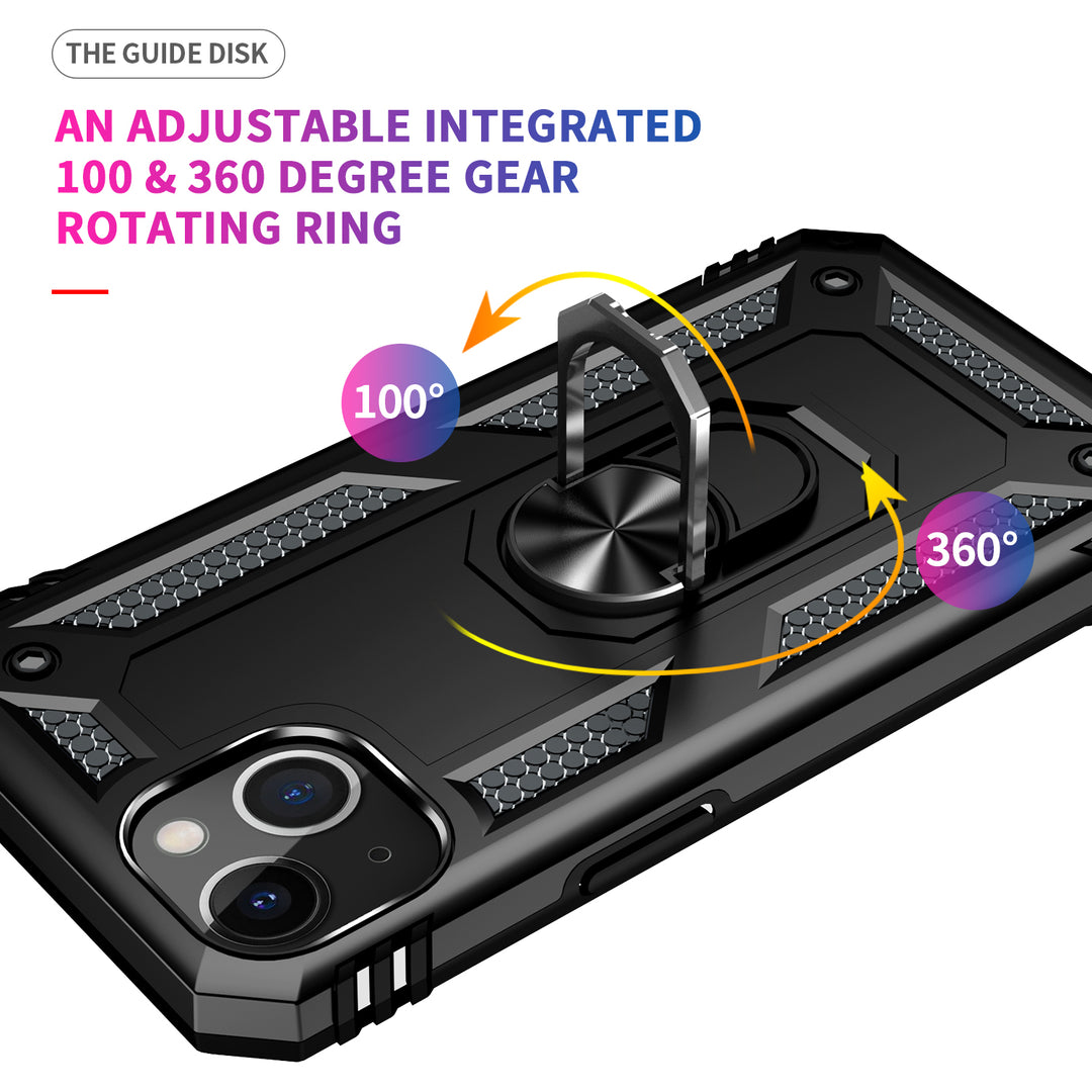 Tech Armor Ring Stand Grip Case with Metal Plate and 360° Kickstand for Apple iPhone 13 (6.1)
