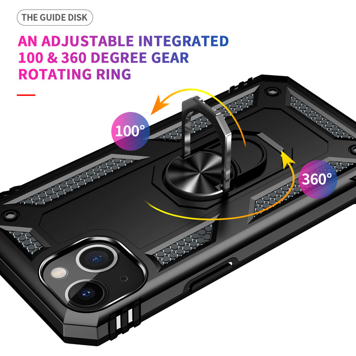 Tech Armor Ring Stand Grip Case with Metal Plate and 360° Kickstand for Apple iPhone 13 (6.1)