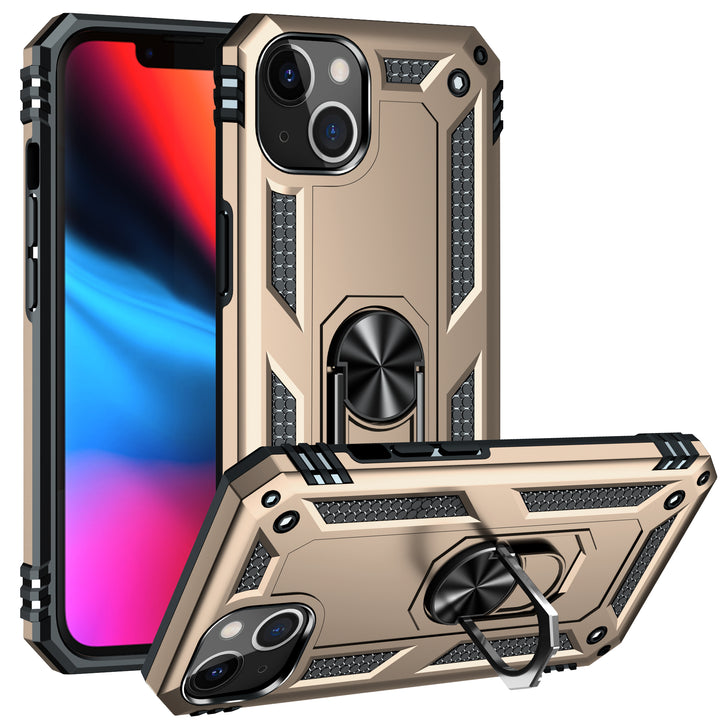 Tech Armor Ring Stand Grip Case with Metal Plate and 360° Kickstand for Apple iPhone 13 (6.1)