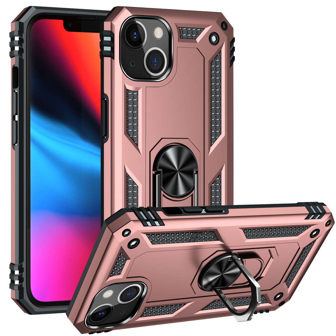 Tech Armor Ring Stand Grip Case with Metal Plate and 360° Kickstand for Apple iPhone 13 (6.1)