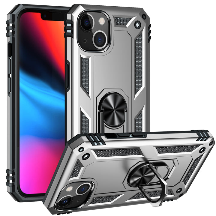 Tech Armor Ring Stand Grip Case with Metal Plate and 360° Kickstand for Apple iPhone 13 (6.1)