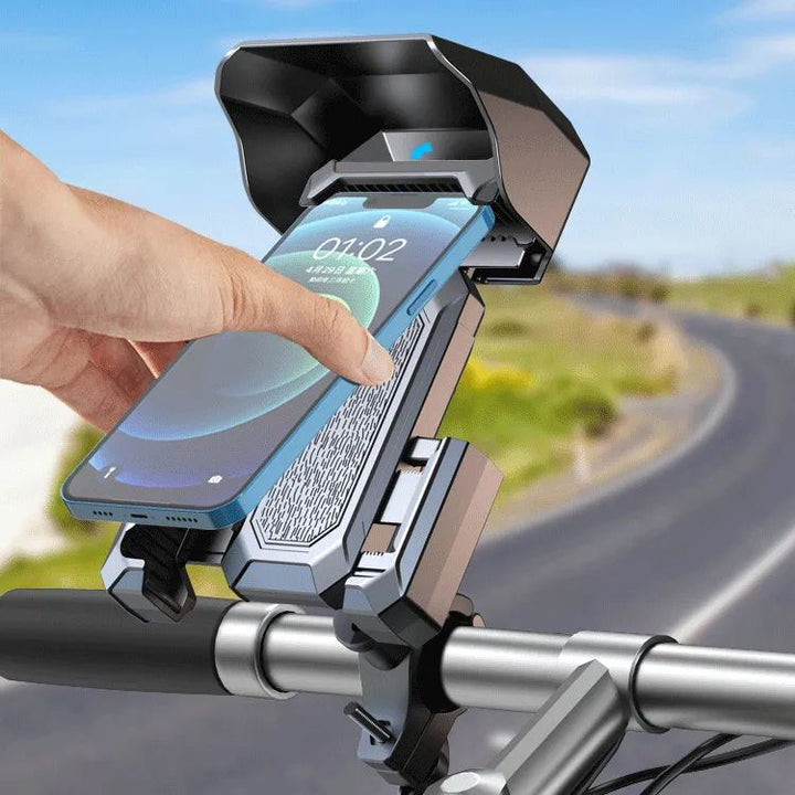 Ultimate Adjustable Bike & Scooter Handlebar Phone Holder with Sunshade Visor, Anti-Glare