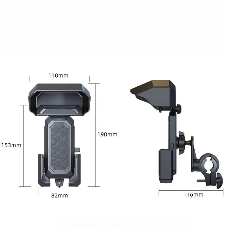 Ultimate Adjustable Bike & Scooter Handlebar Phone Holder with Sunshade Visor, Anti-Glare