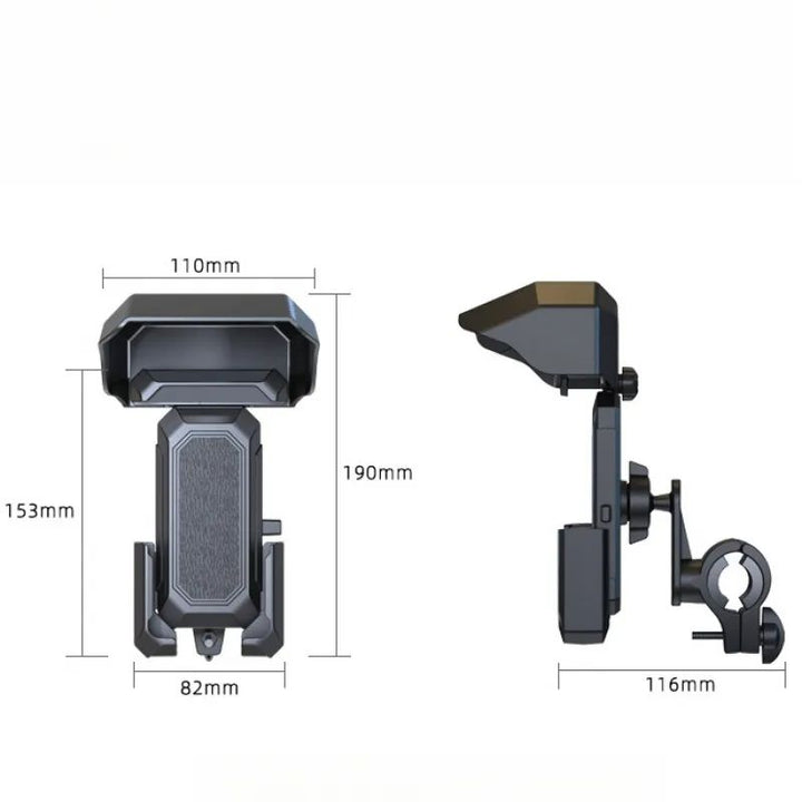 Ultimate Adjustable Bike & Scooter Handlebar Phone Holder with Sunshade Visor, Anti-Glare